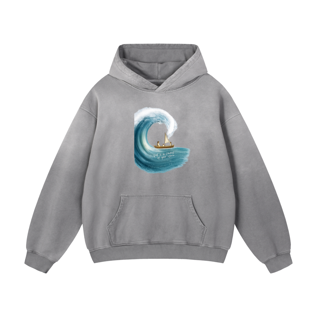 Heavyweight Sunfade Oversized Hoodie God is in control