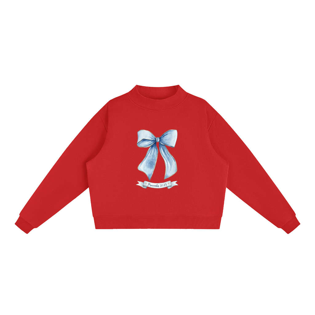 Essential Fleece Mock-Neck Crew Sweatshirt