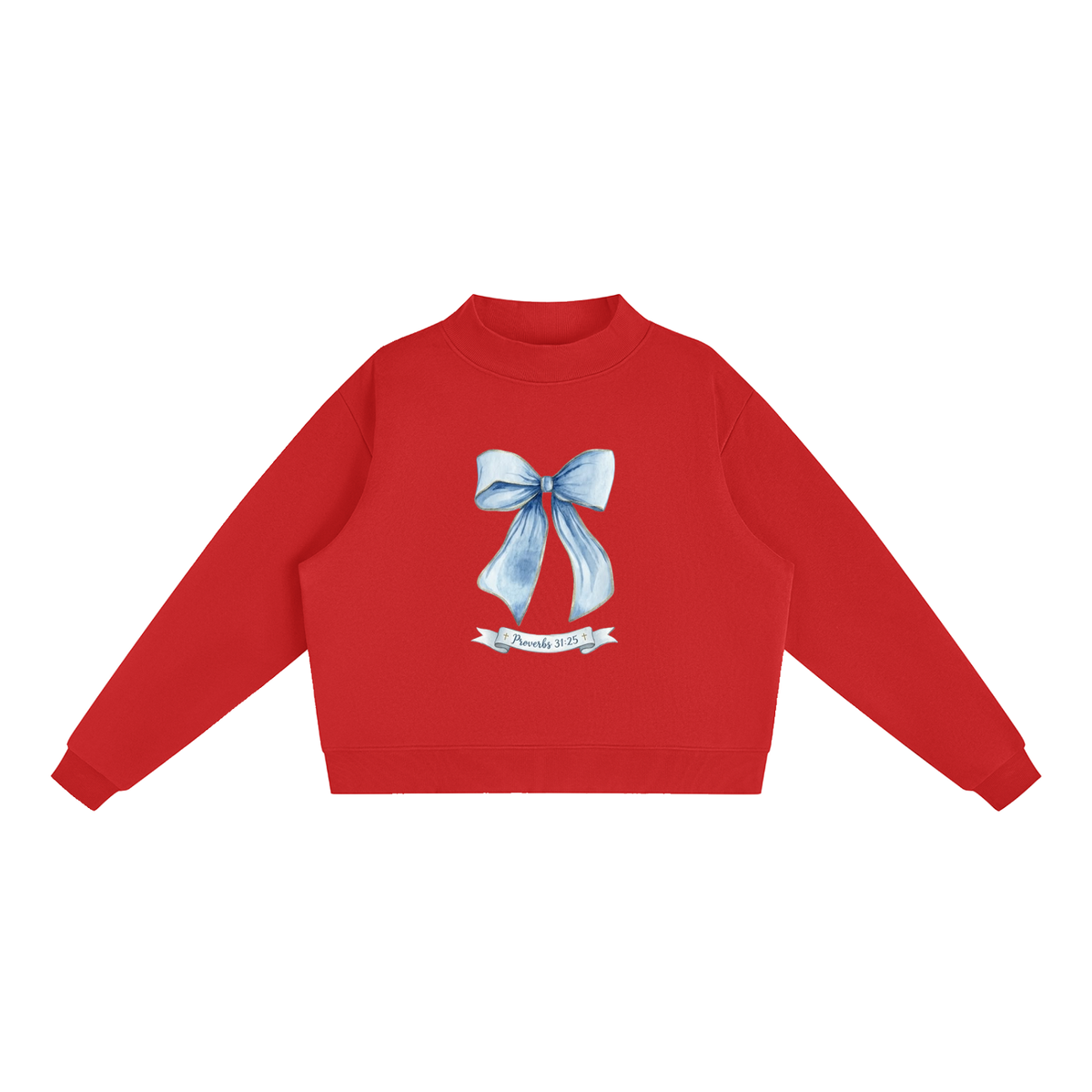 Essential Fleece Mock-Neck Crew Sweatshirt