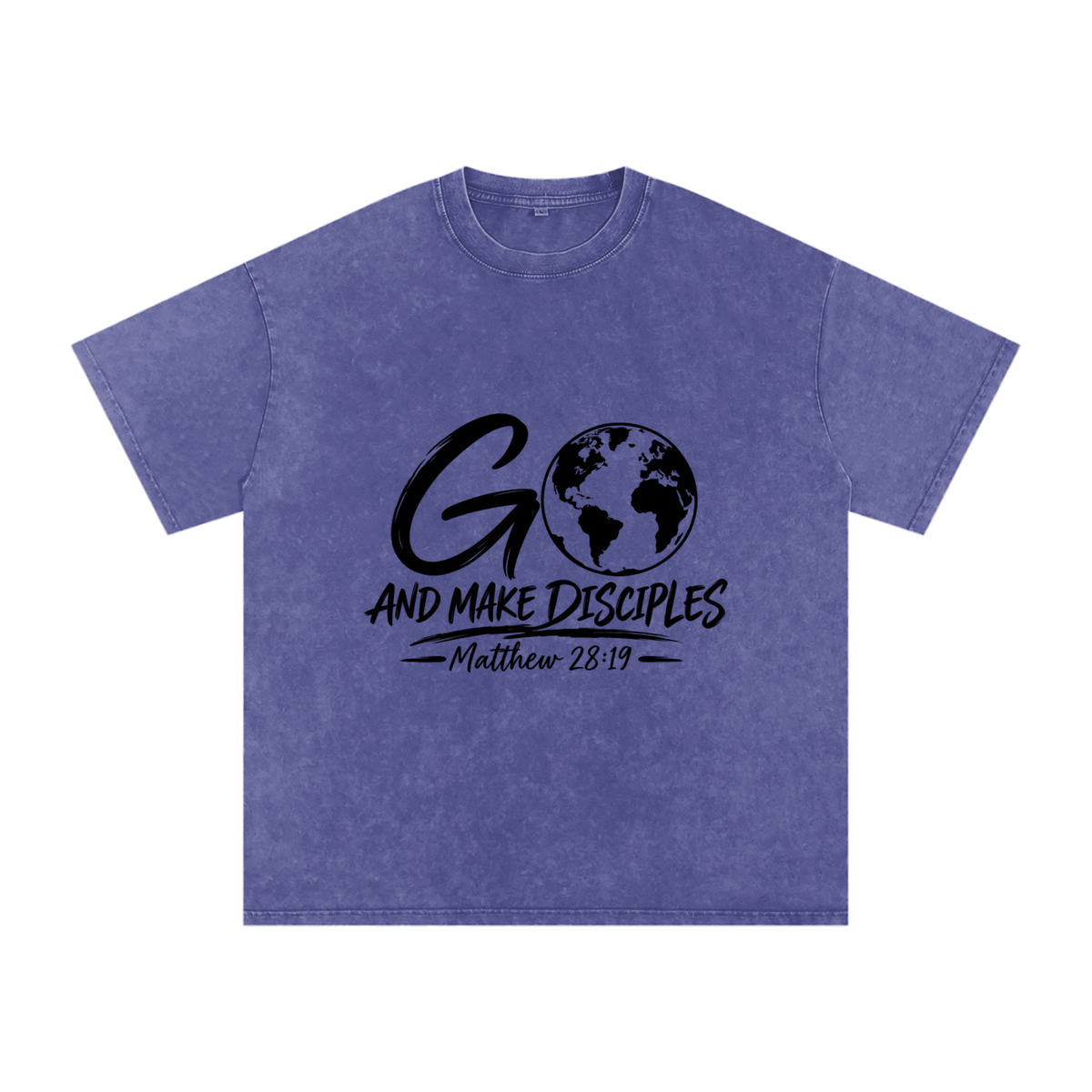 Snow Washed Oversized Cotton T-Shirt Go Make disciples