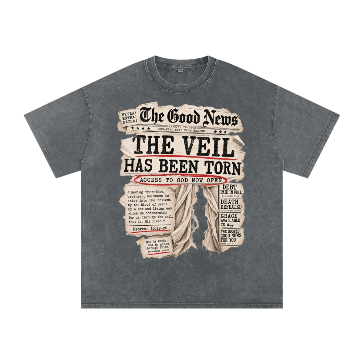 Snow Washed Oversized Cotton T-Shirt The veil has been torn