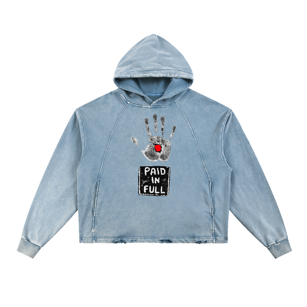 Vintage Washed Frayed-Hem Hoodie