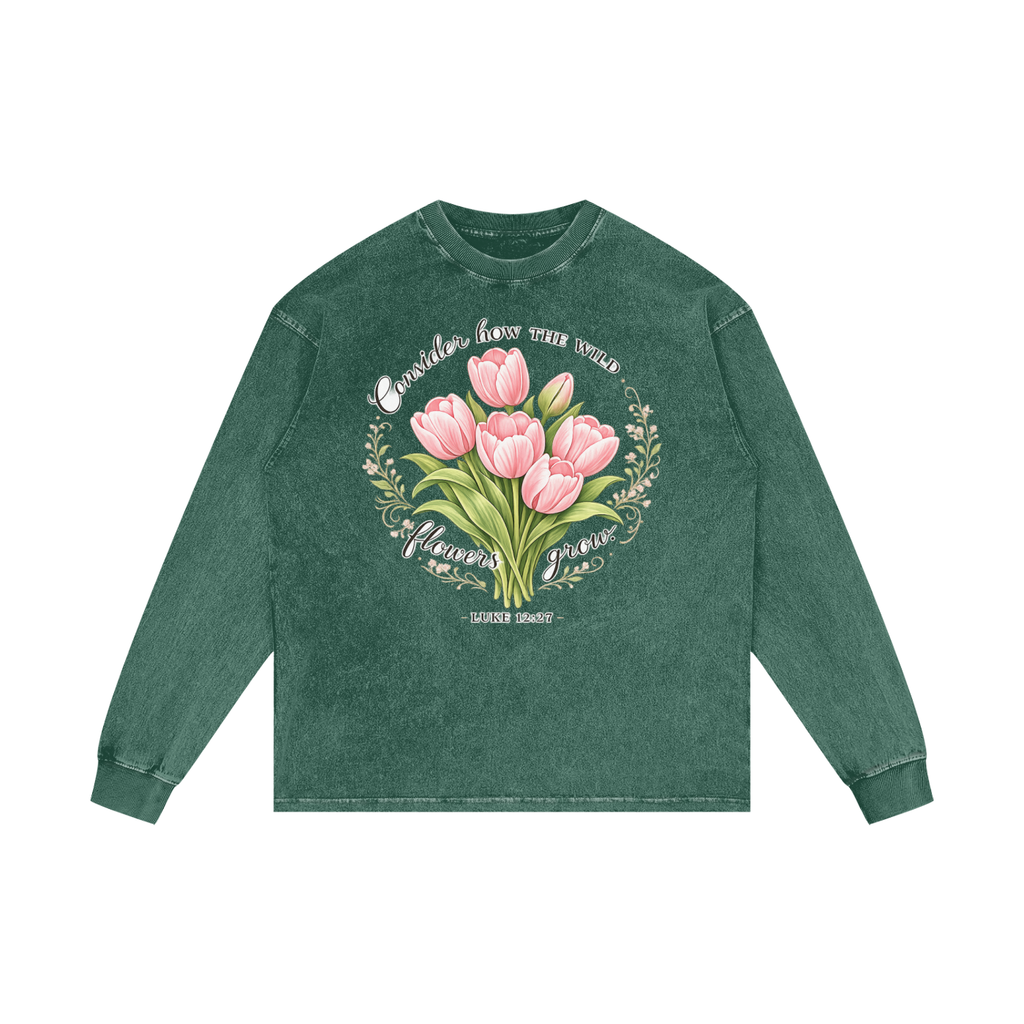 Acid Wash Oversize Long Sleeve T-Shirt