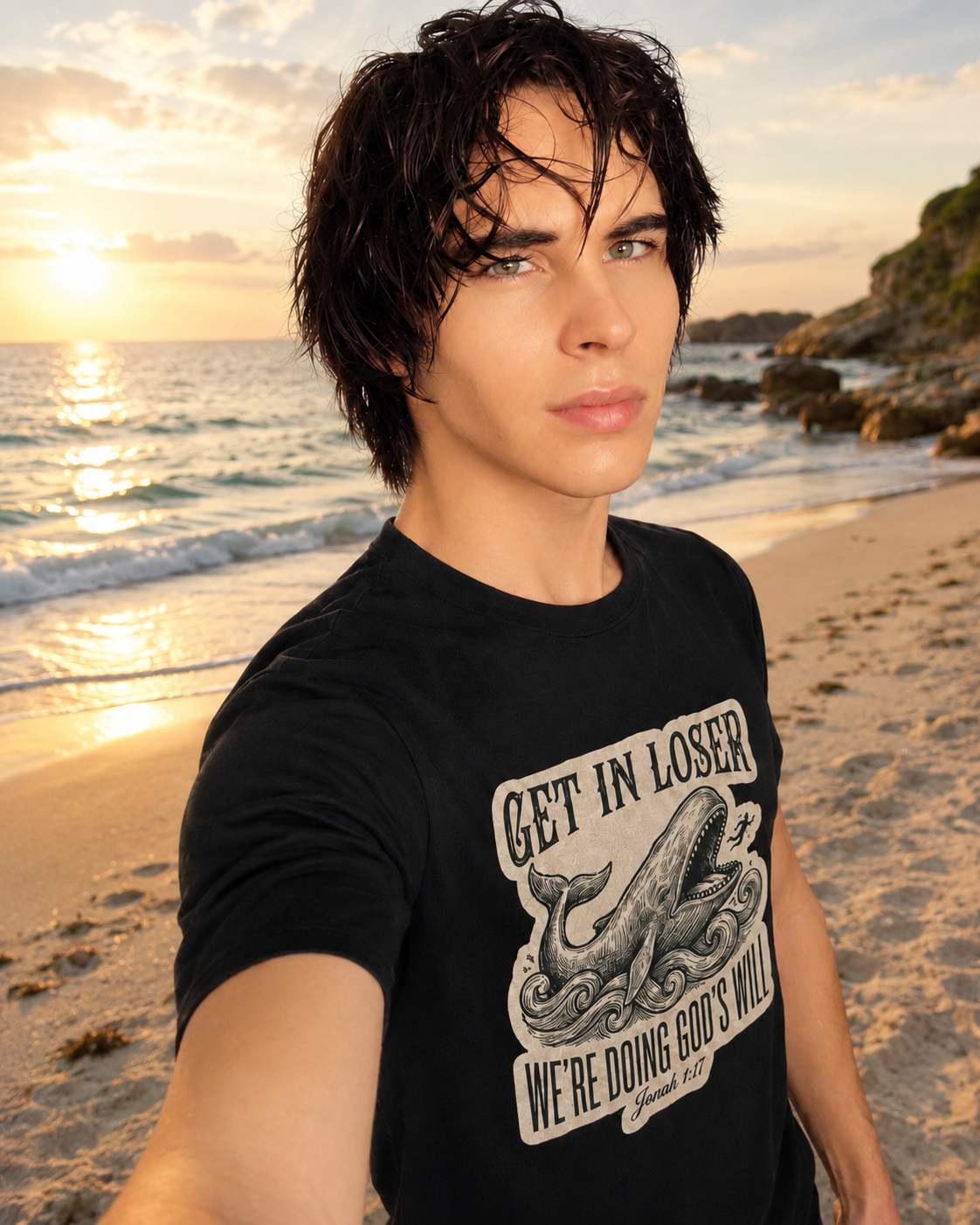Essential Cotton T-Shirt Get in Loser, We're doing God's will