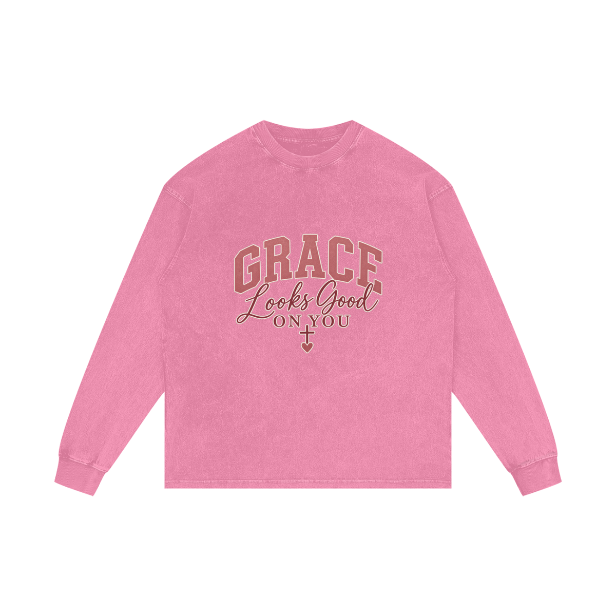 Acid Wash Oversize Long Sleeve T-Shirt Grace looks good on you