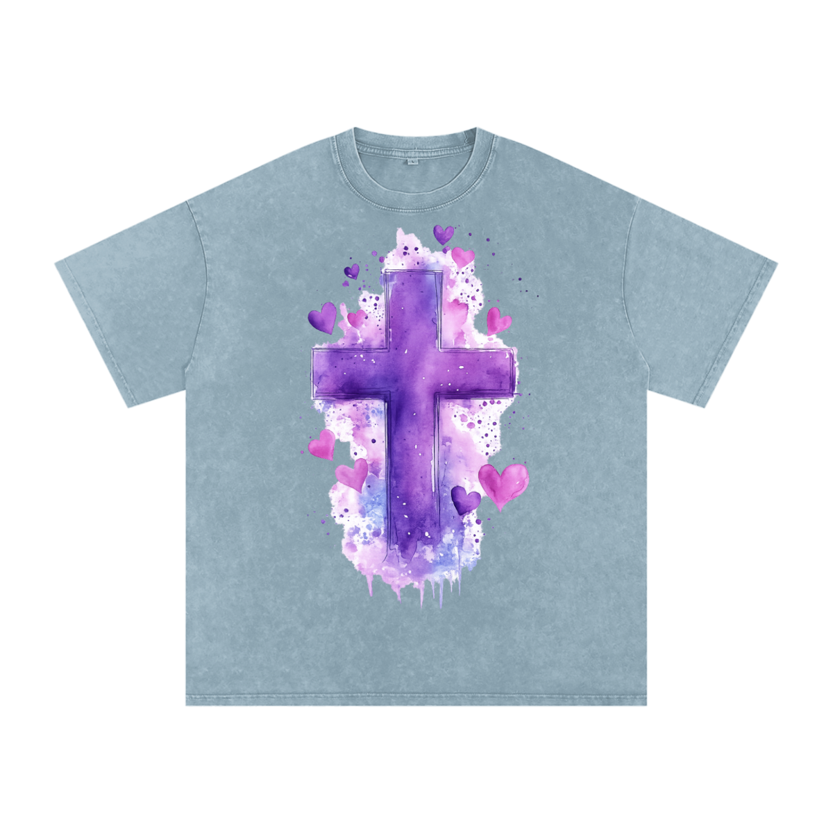 Snow Washed Oversized Cotton T-Shirt