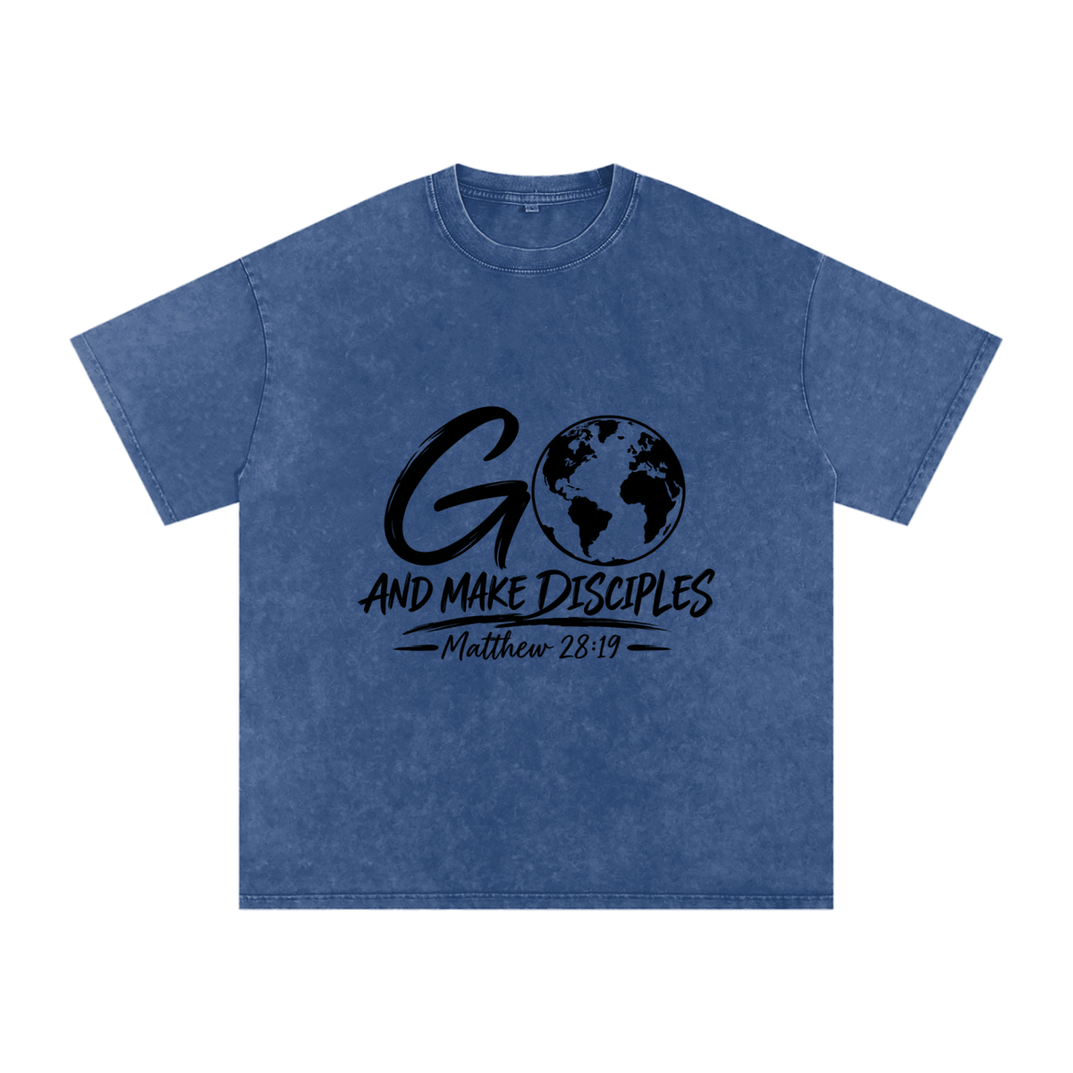 Snow Washed Oversized Cotton T-Shirt Go Make disciples