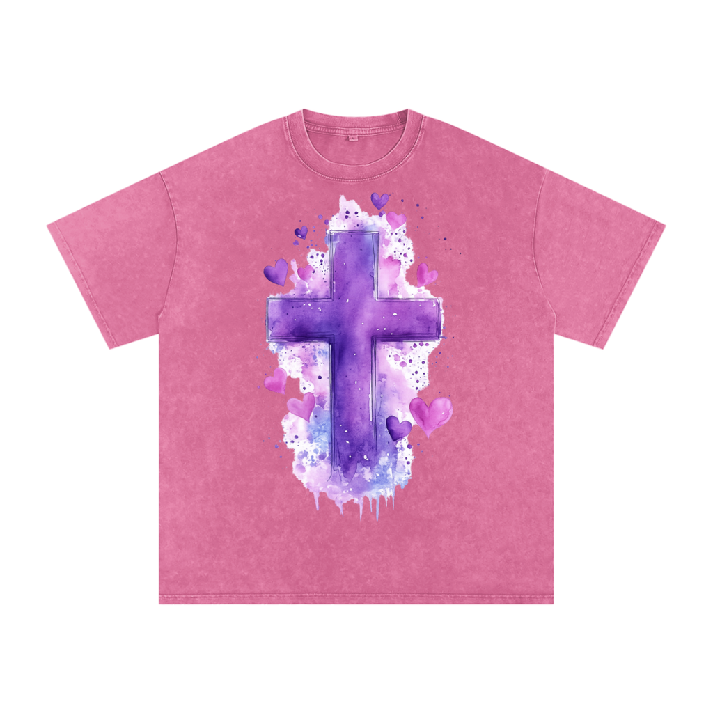 Snow Washed Oversized Cotton T-Shirt