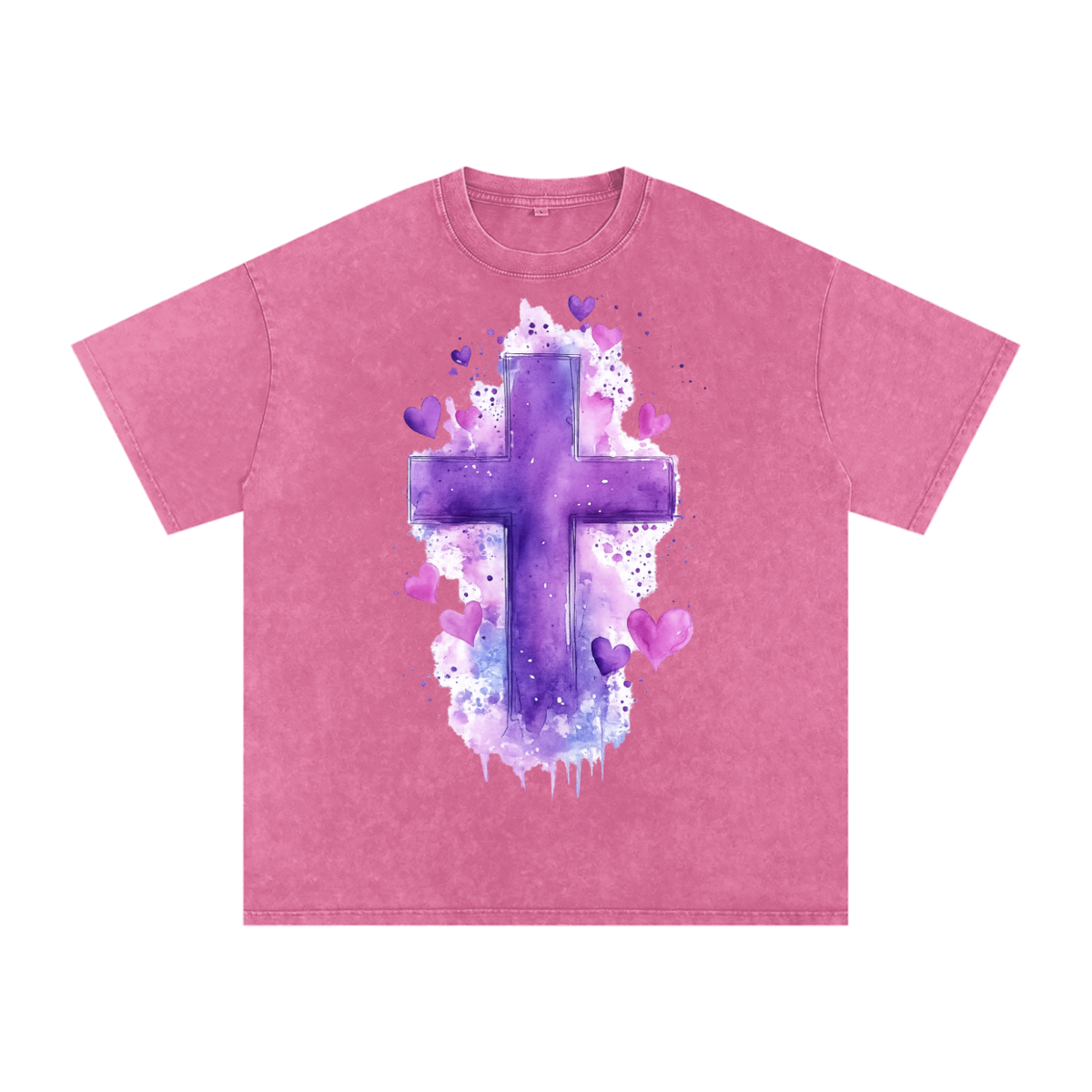 Snow Washed Oversized Cotton T-Shirt