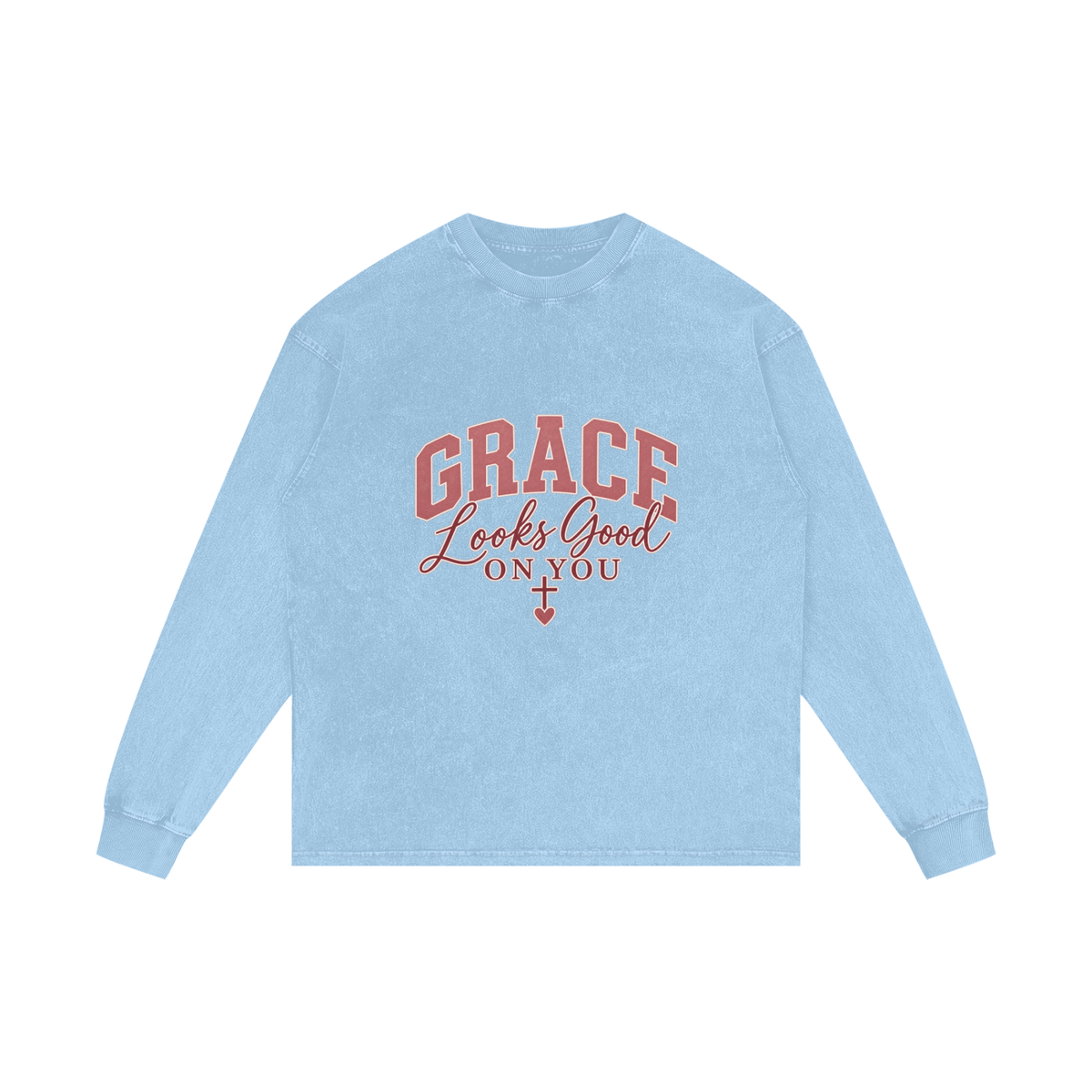 Acid Wash Oversize Long Sleeve T-Shirt Grace looks good on you