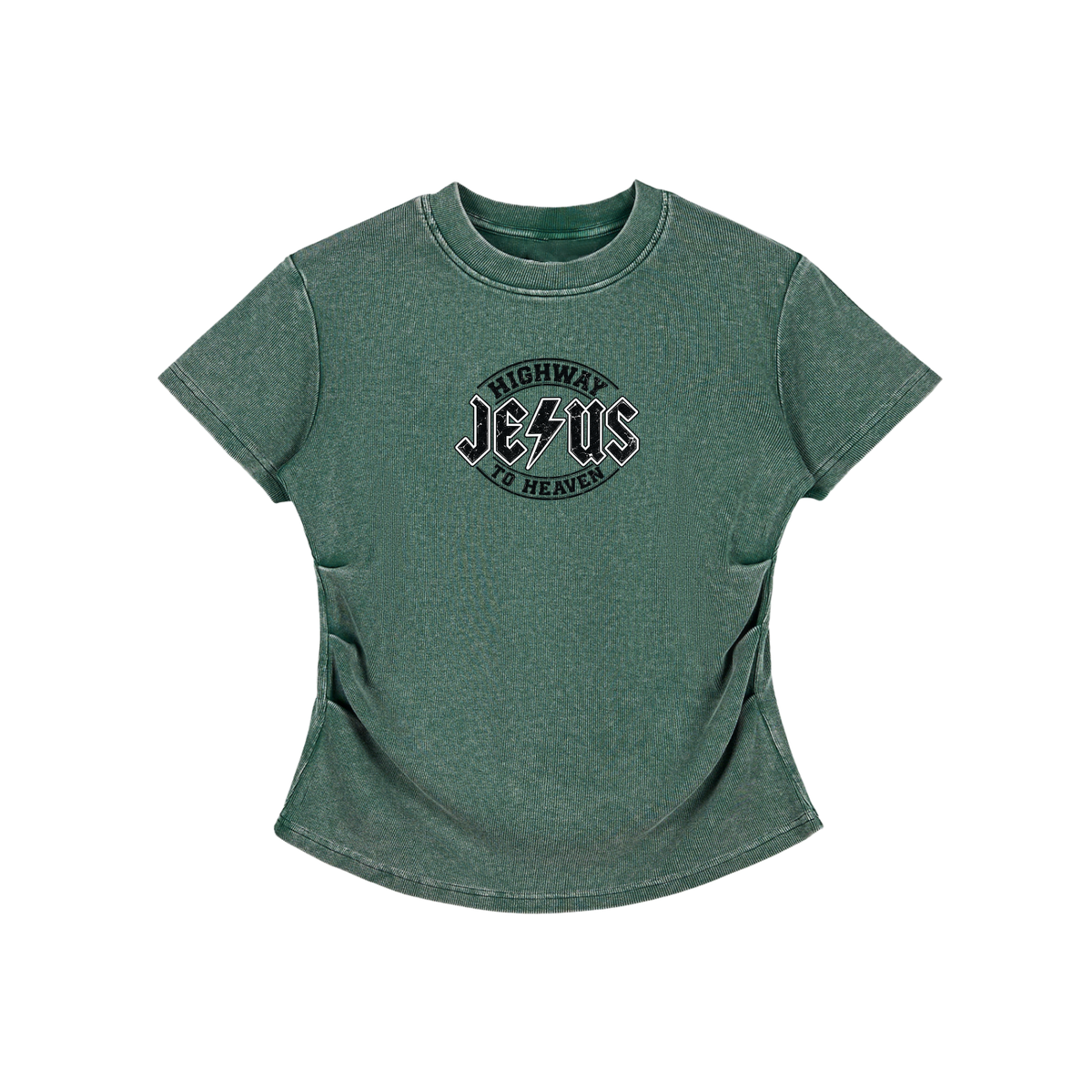 Vintage Washed Bodycon Cotton T-Shirt