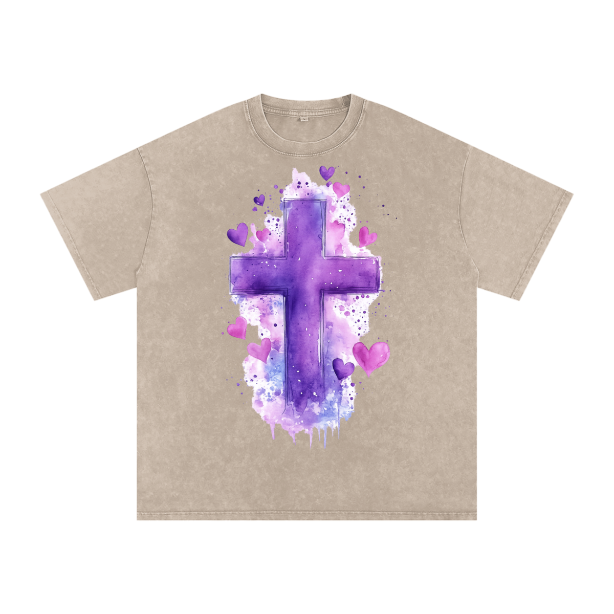 Snow Washed Oversized Cotton T-Shirt