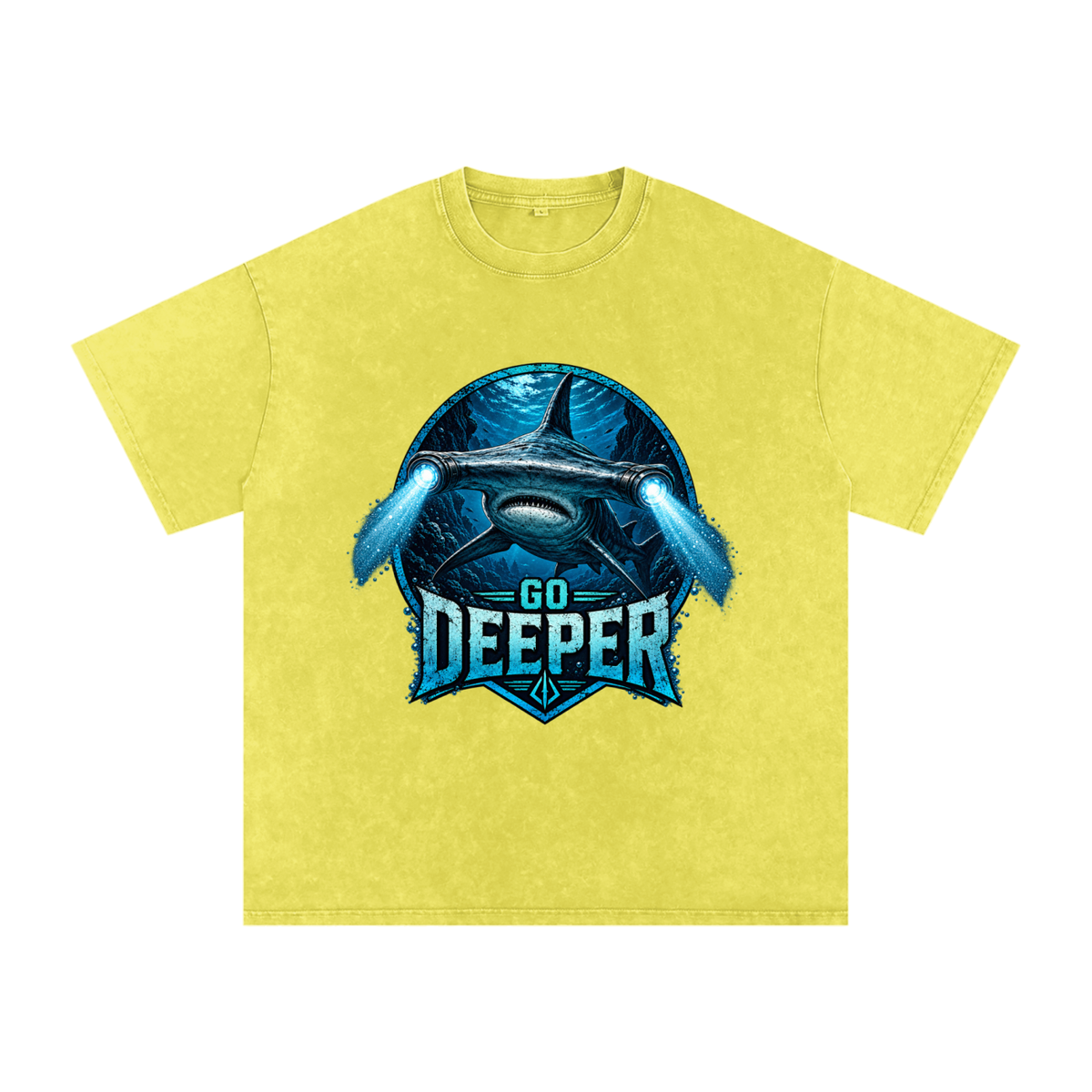 Snow Washed Oversized Cotton T-Shirt Go Deeper