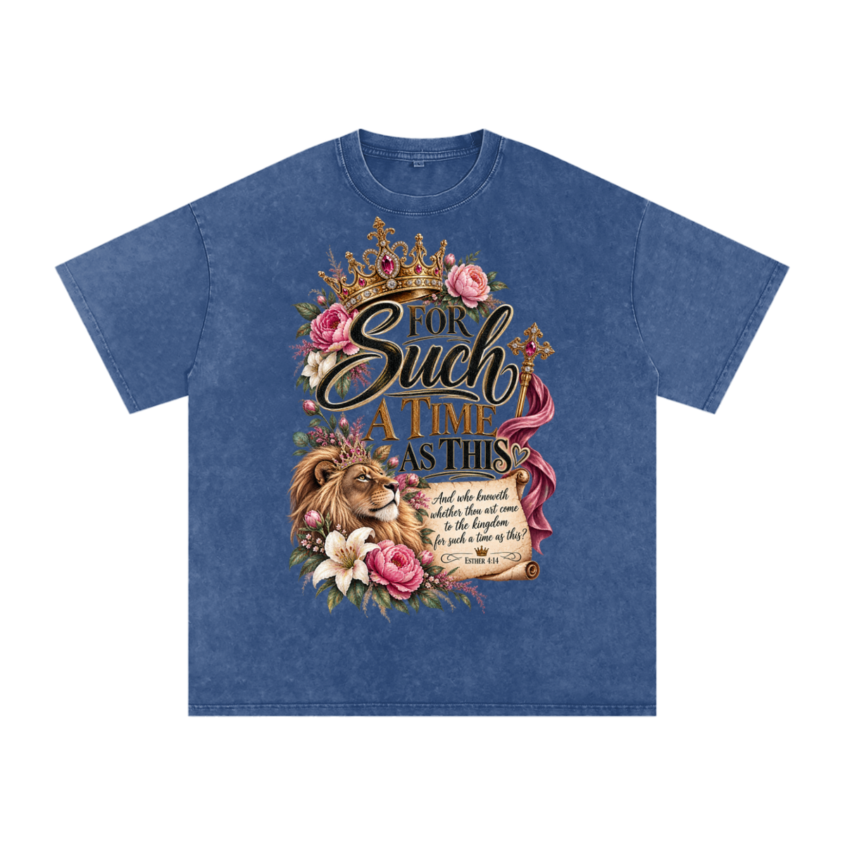 Snow Washed Oversized Cotton T-Shirt Esther 4:14