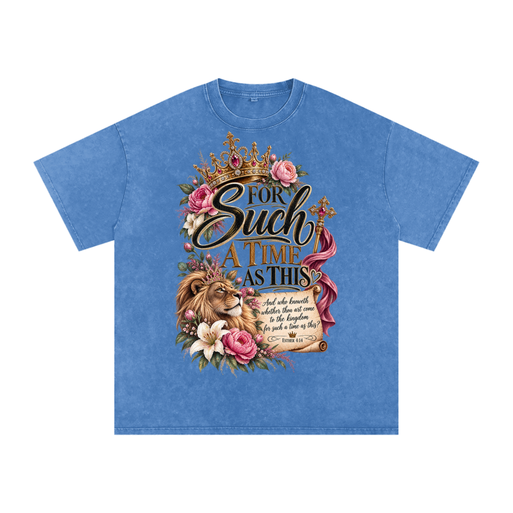 Snow Washed Oversized Cotton T-Shirt Esther 4:14