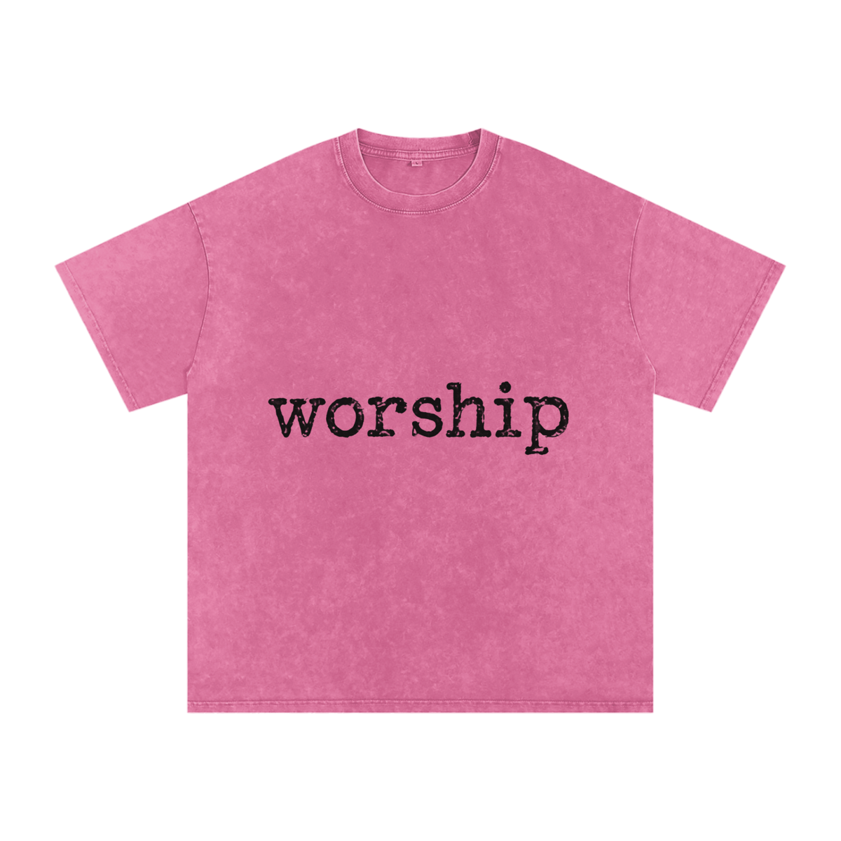 Snow Washed Oversized Cotton T-Shirt Worship