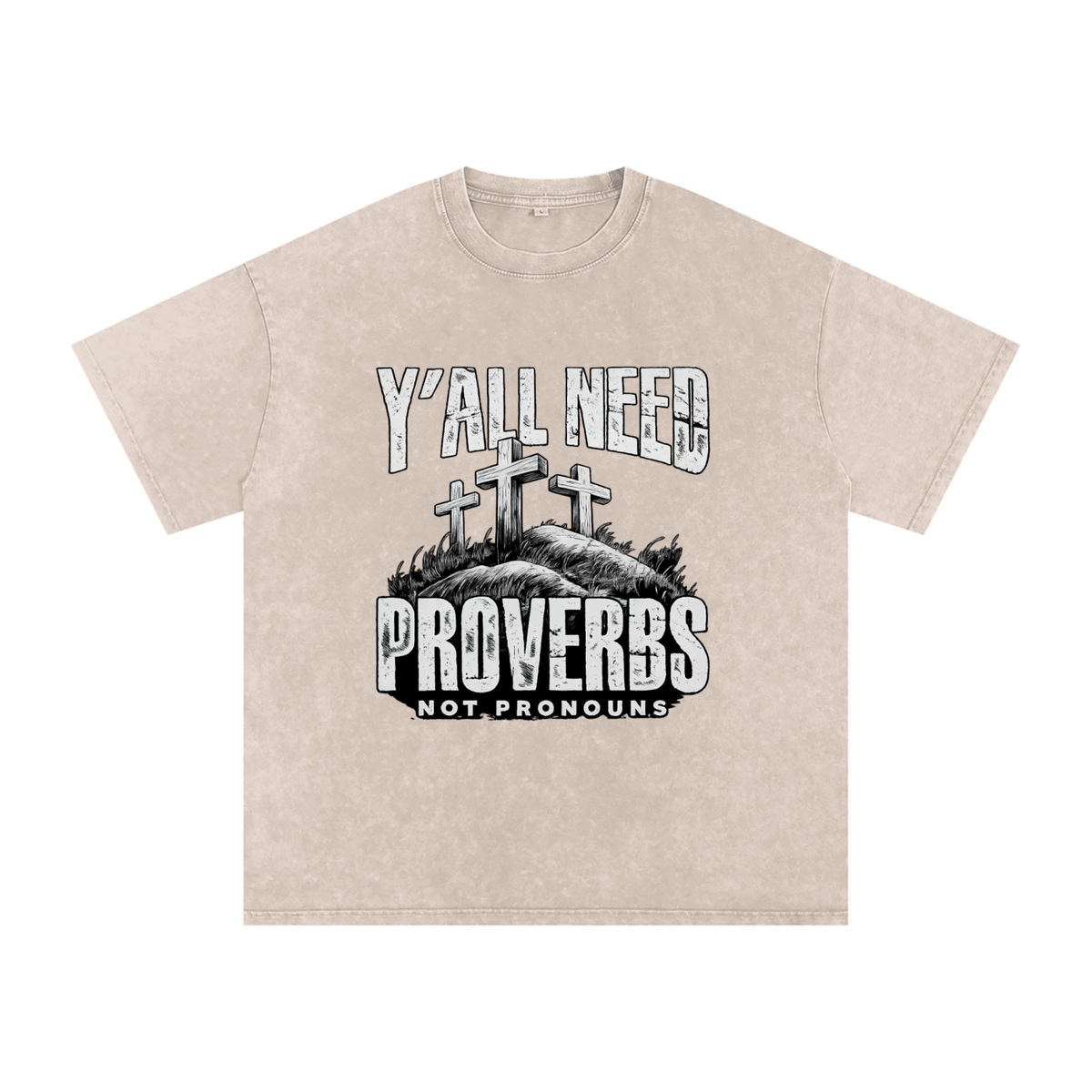 Snow Washed Oversized Cotton T-Shirt