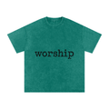 Snow Washed Oversized Cotton T-Shirt Worship