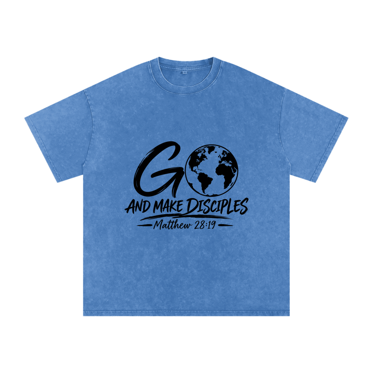 Snow Washed Oversized Cotton T-Shirt Go Make disciples