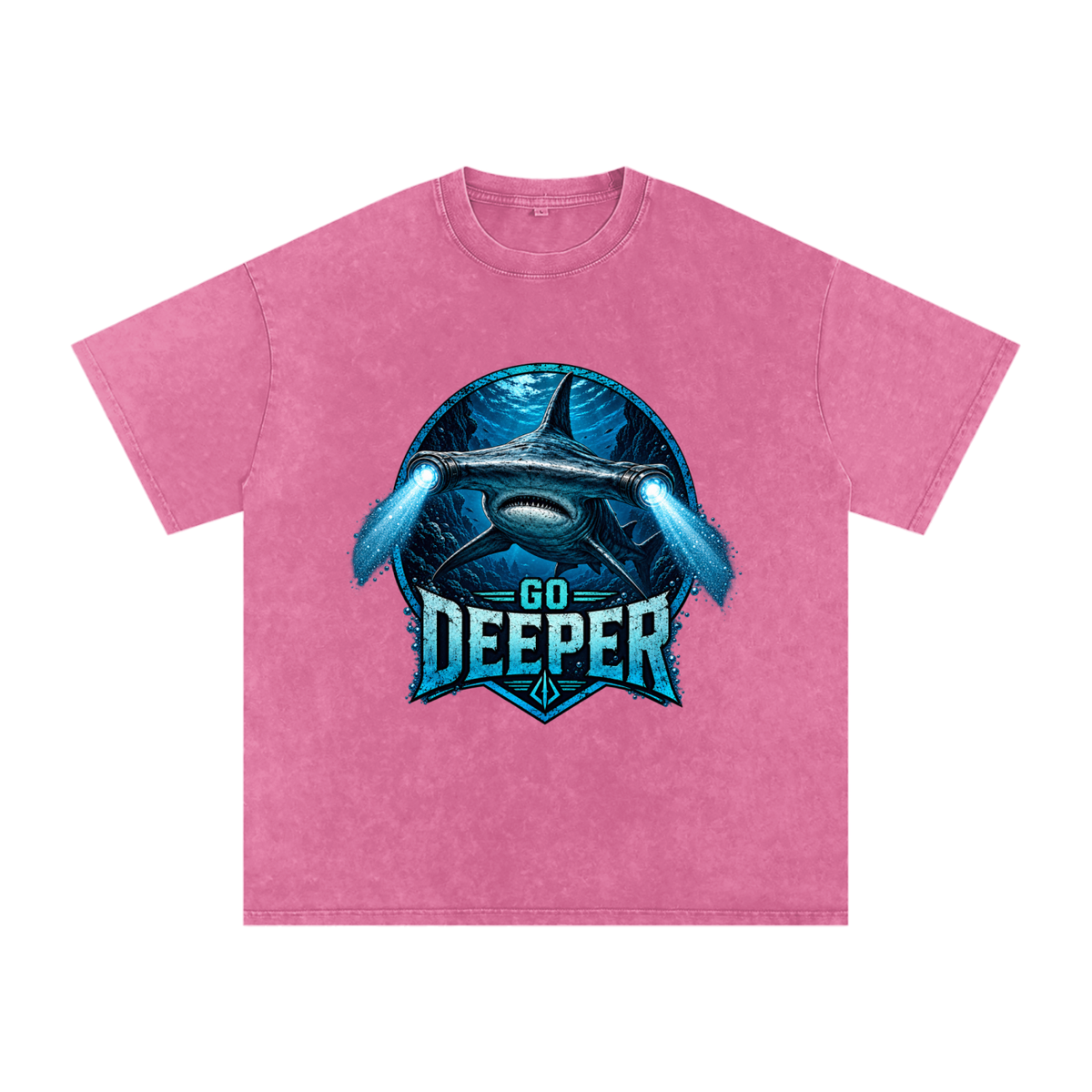 Snow Washed Oversized Cotton T-Shirt Go Deeper