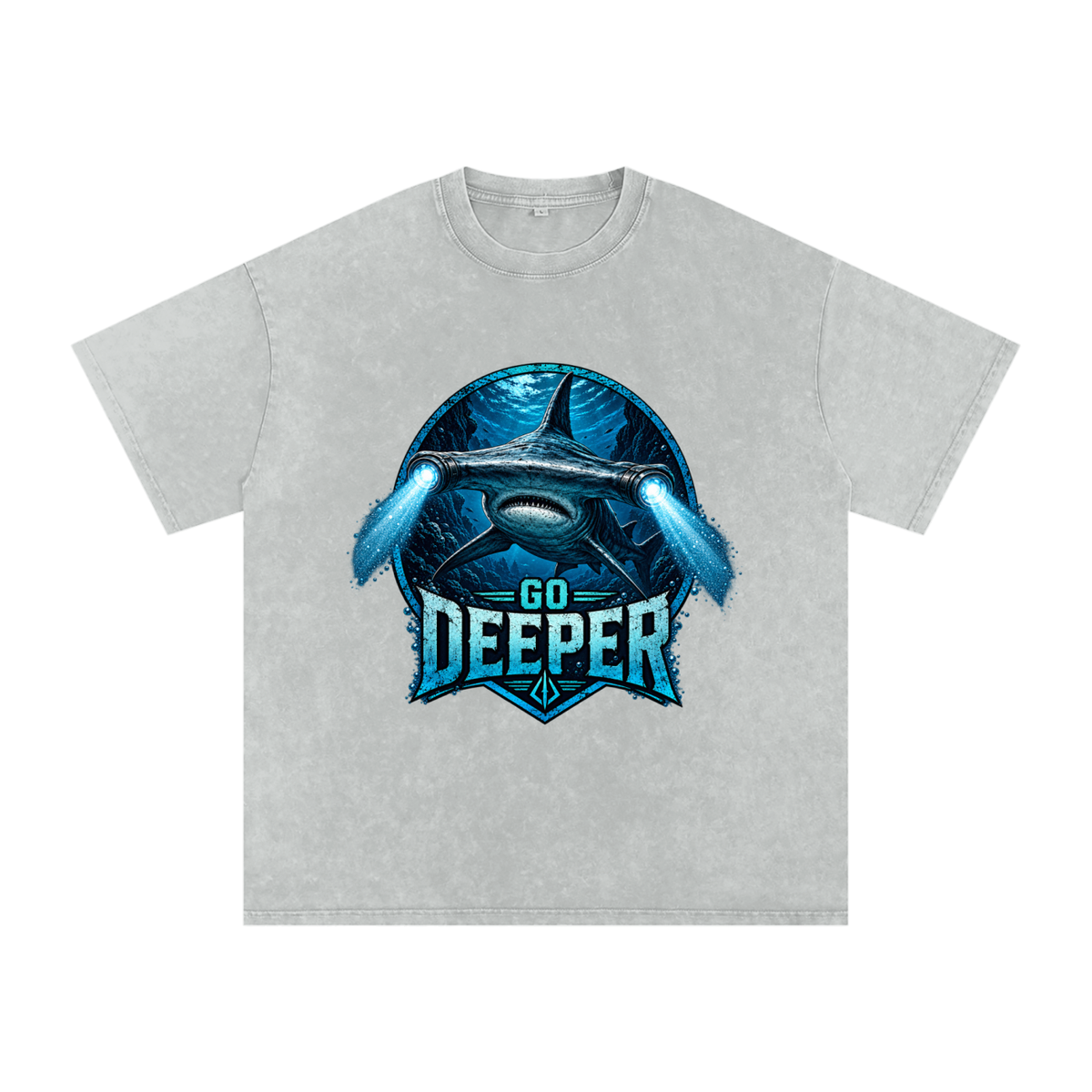 Snow Washed Oversized Cotton T-Shirt Go Deeper