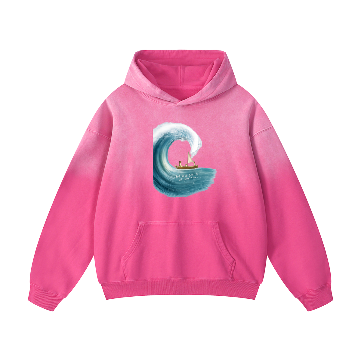 Heavyweight Sunfade Oversized Hoodie God is in control