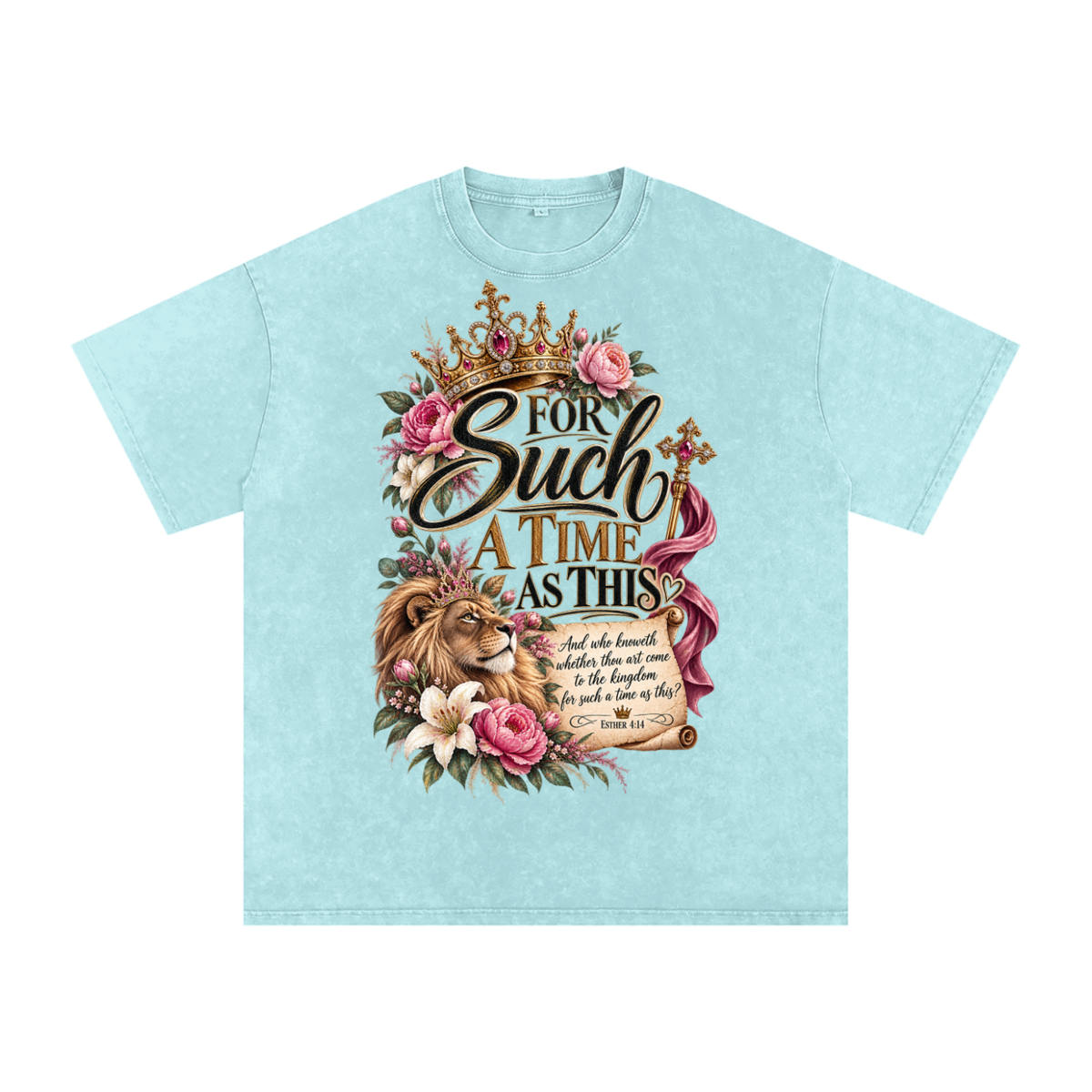 Snow Washed Oversized Cotton T-Shirt Esther 4:14