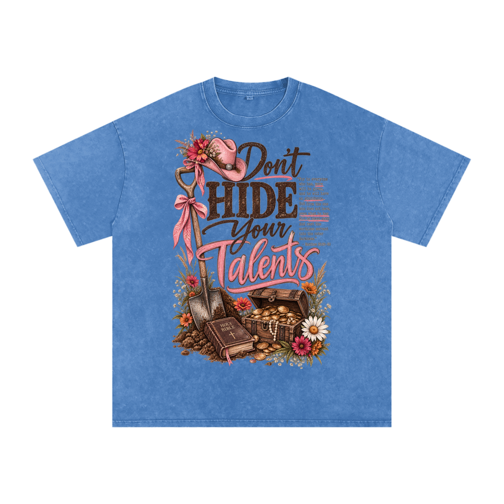 Snow Washed Oversized Cotton T-Shirt