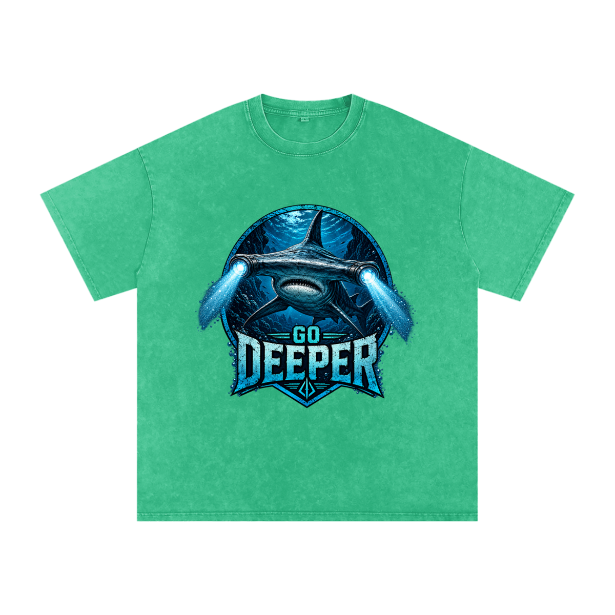 Snow Washed Oversized Cotton T-Shirt Go Deeper