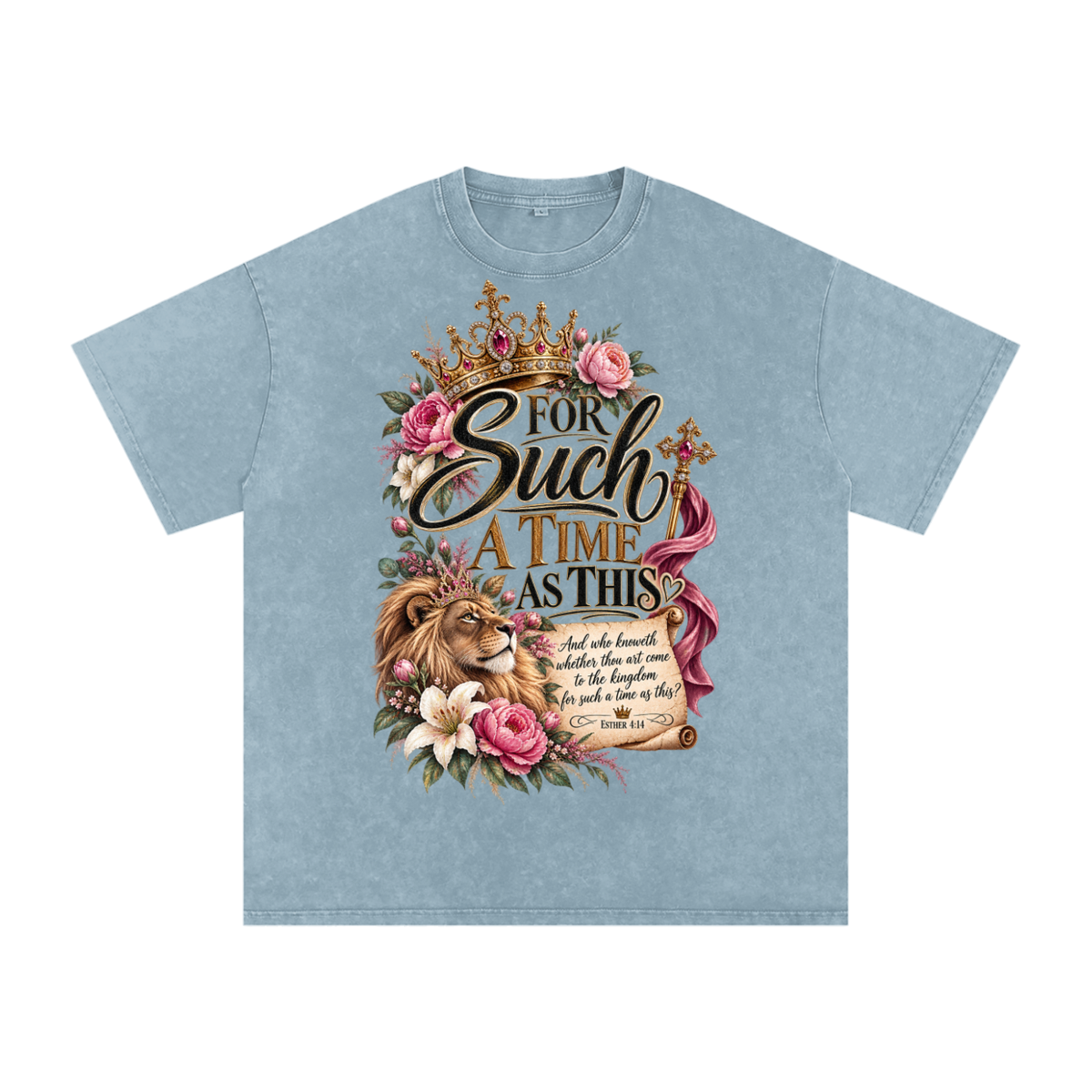 Snow Washed Oversized Cotton T-Shirt Esther 4:14