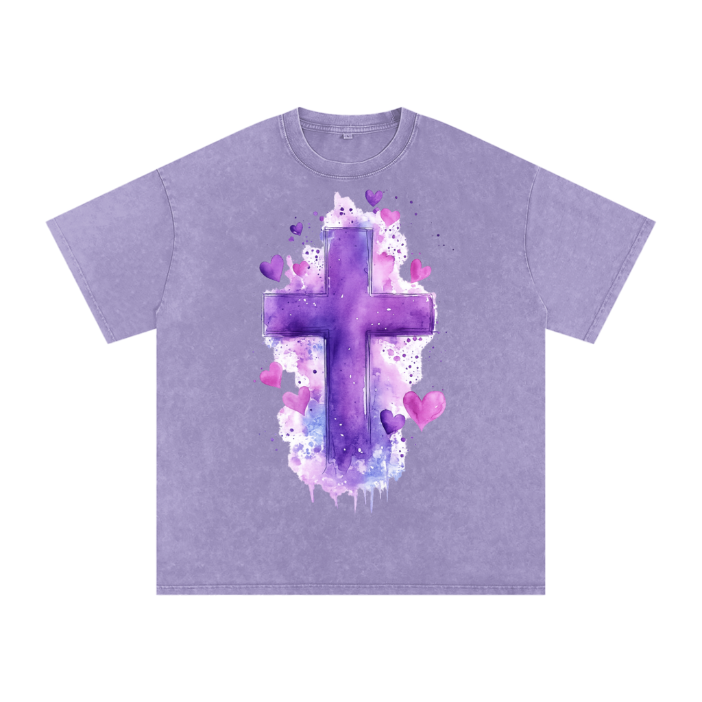 Snow Washed Oversized Cotton T-Shirt