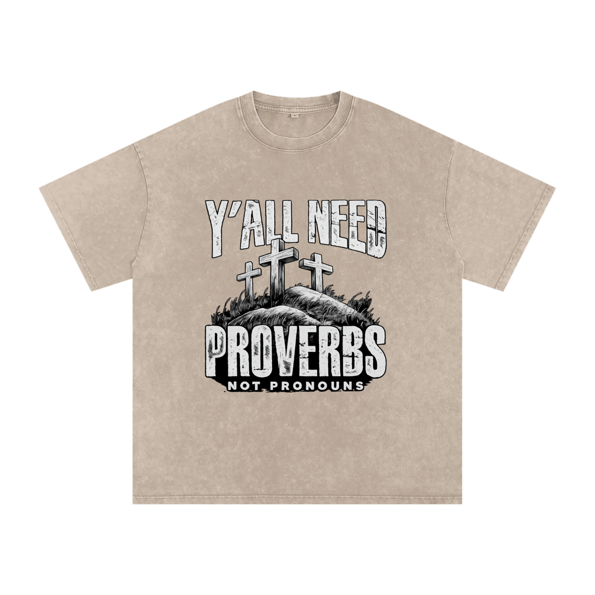Snow Washed Oversized Cotton T-Shirt