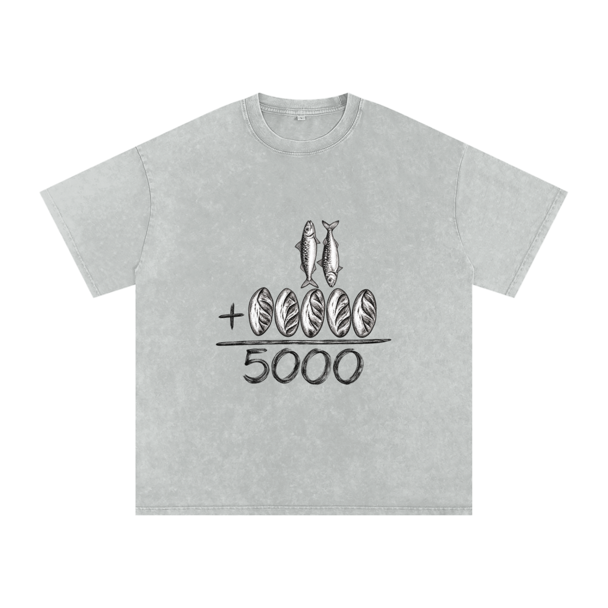 Snow Washed Oversized Cotton T-Shirt