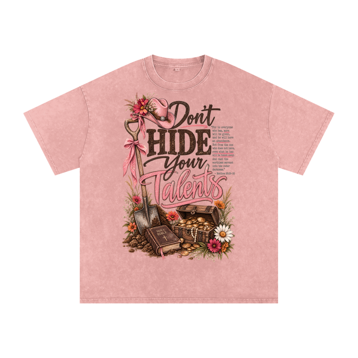 Snow Washed Oversized Cotton T-Shirt