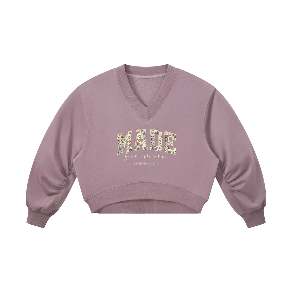 Women’s Crop V-Neck Sweatshirt Made for More