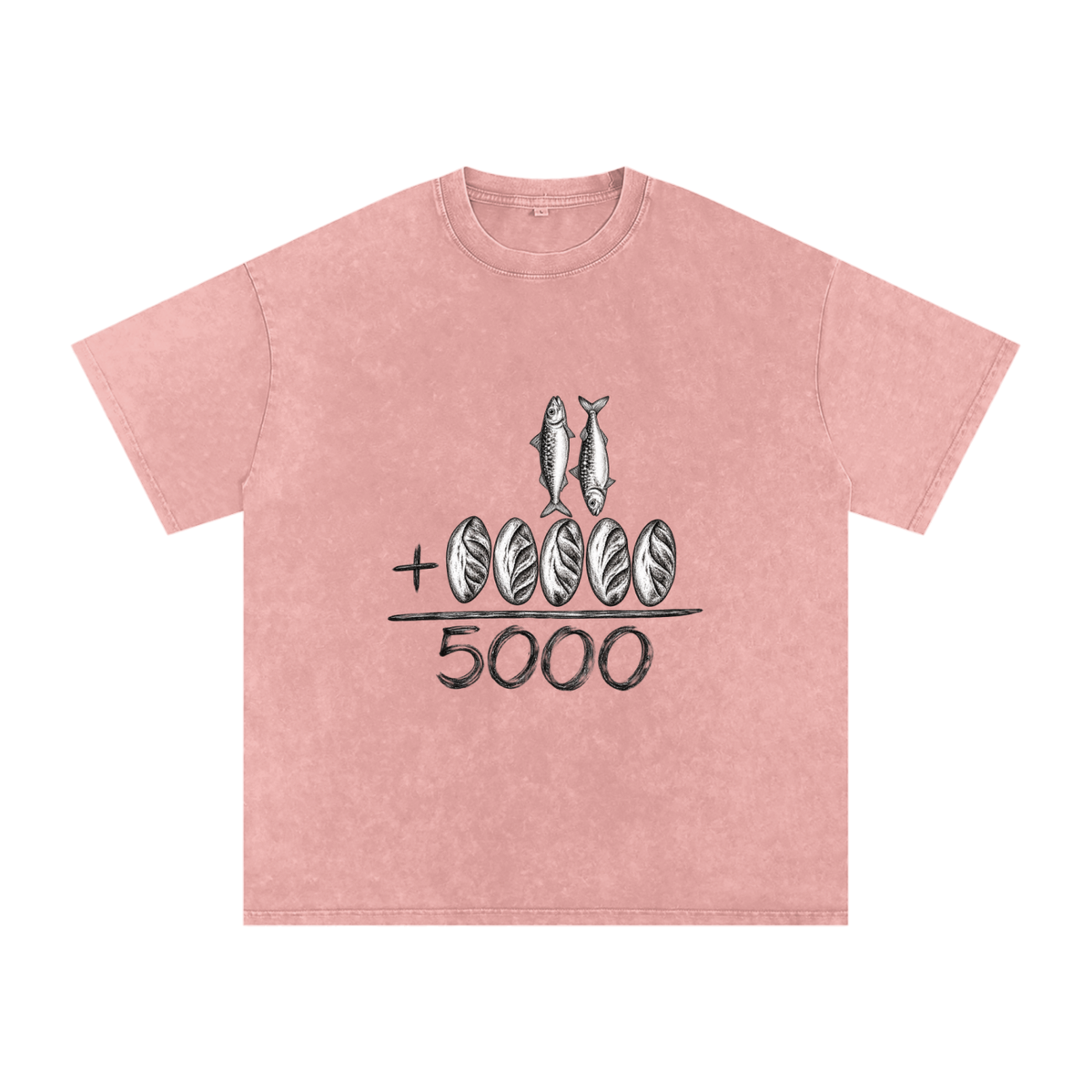 Snow Washed Oversized Cotton T-Shirt 5000