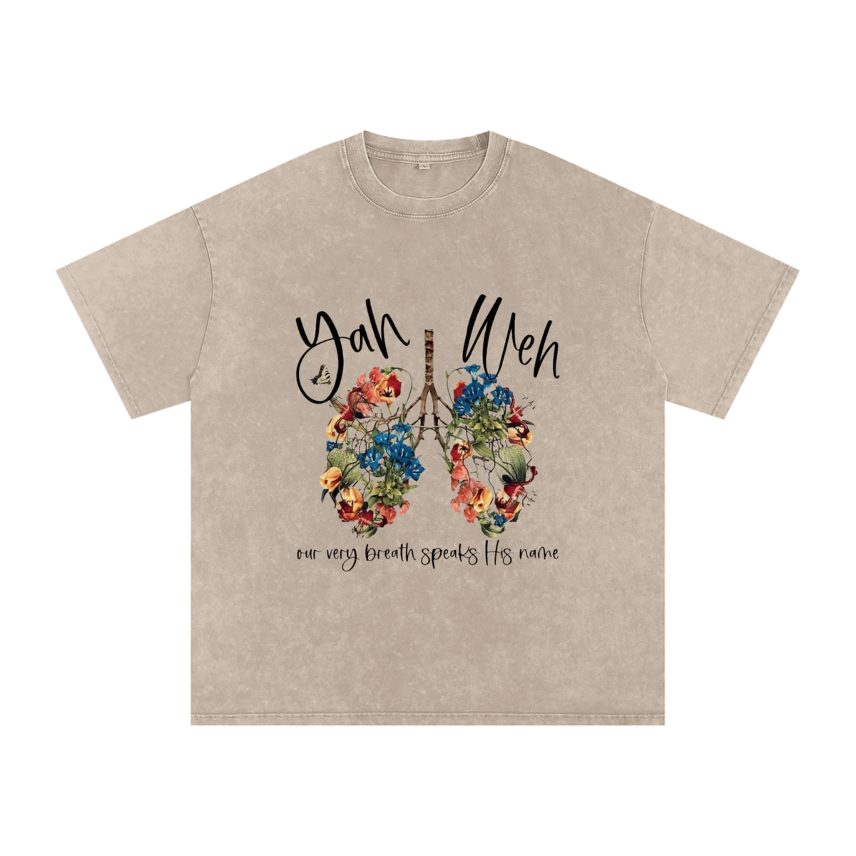 Snow Washed Oversized Cotton T-Shirt