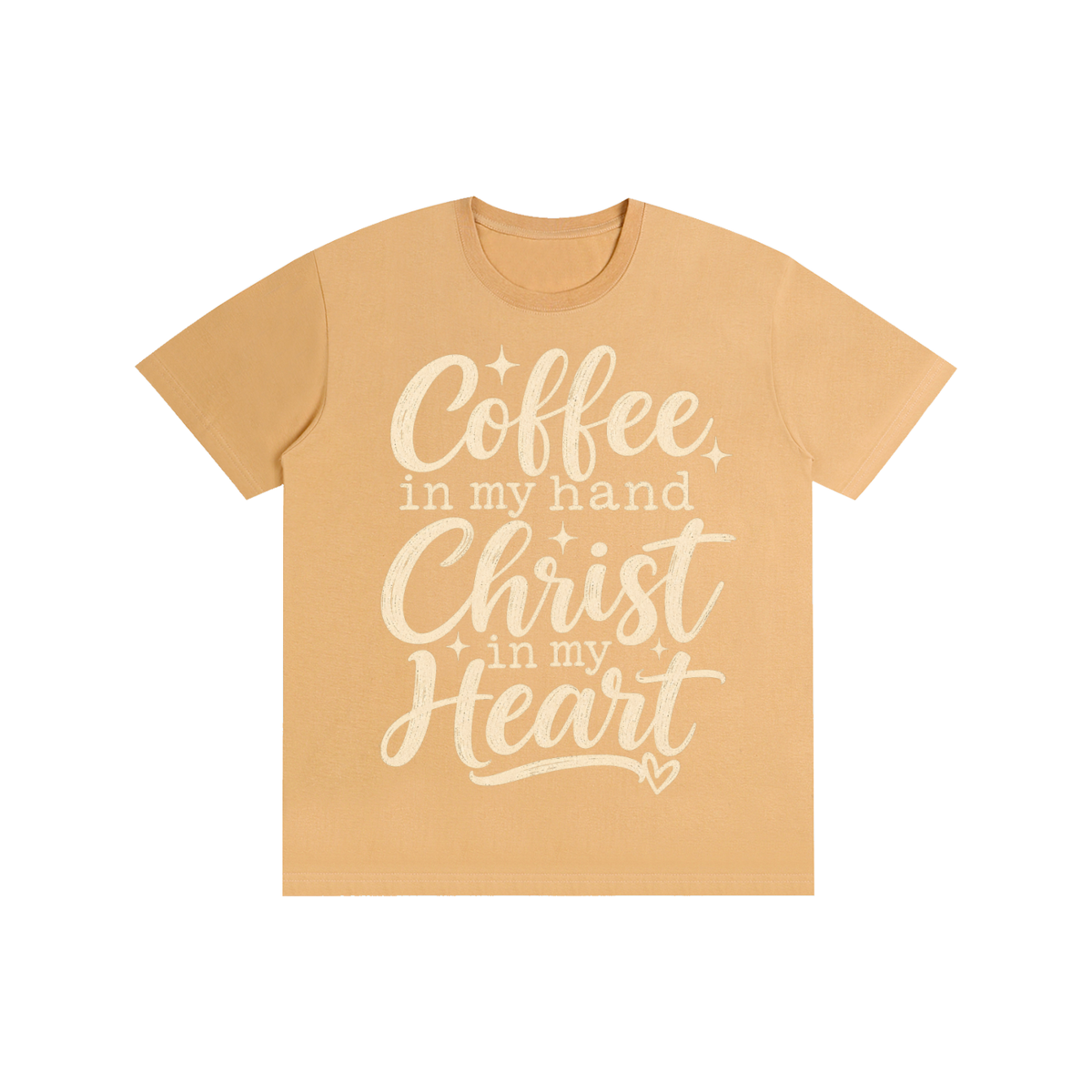 Pure Cotton Unisex T-Shirt Coffee in my hand Christ in my heart