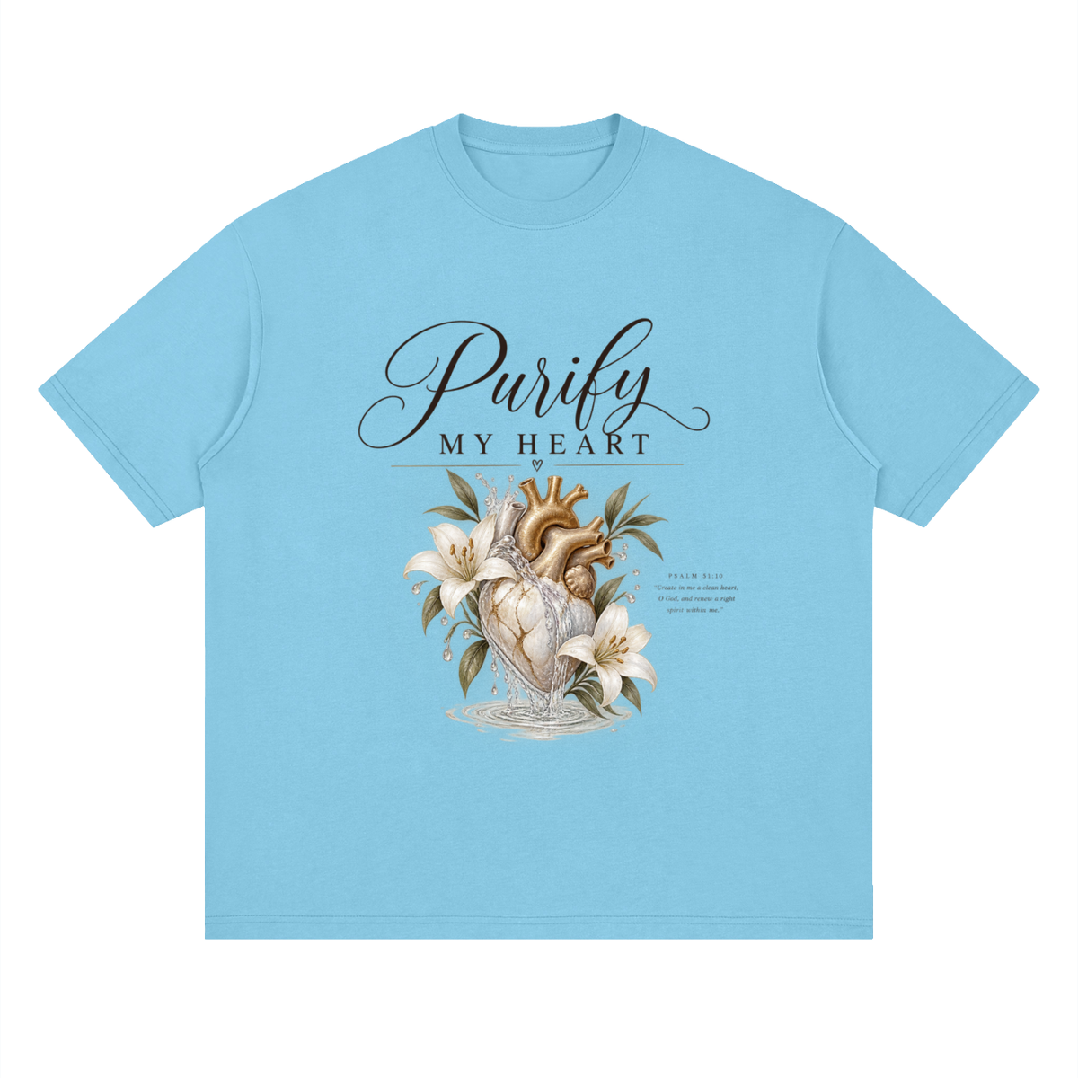 Streetwear Loose Drop Shoulder T-Shirt Purify my heart
