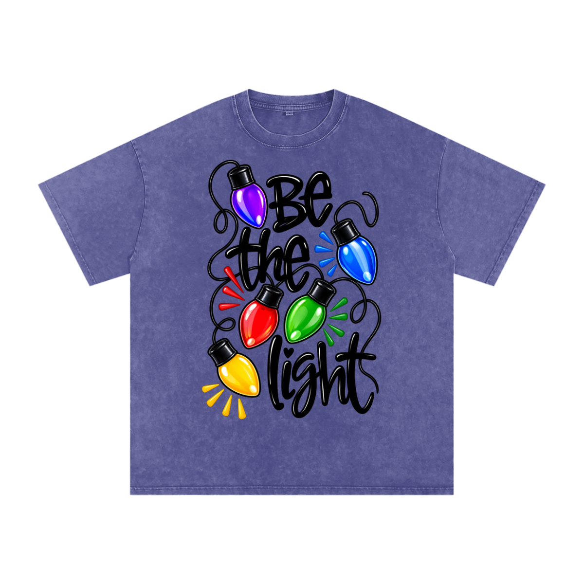 Snow Washed Oversized Cotton T-Shirt Be the light Christmas