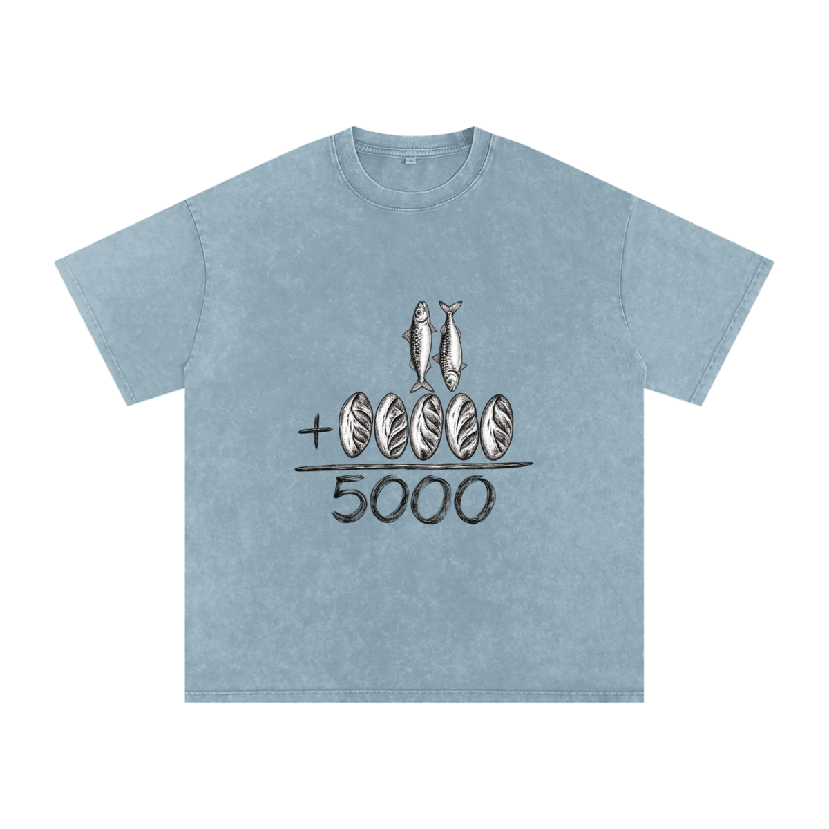 Snow Washed Oversized Cotton T-Shirt 5000