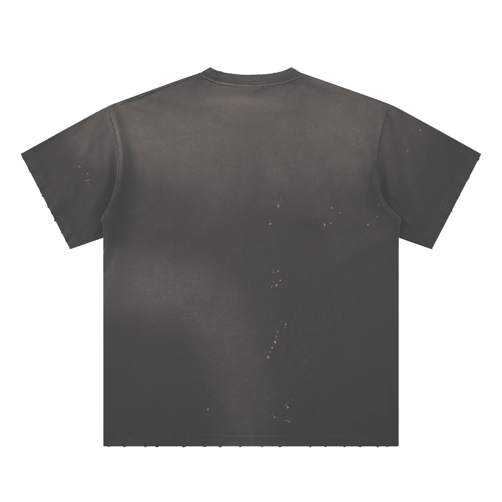 Hand-Frayed Sunfade Paint Splatter T-Shirt I am