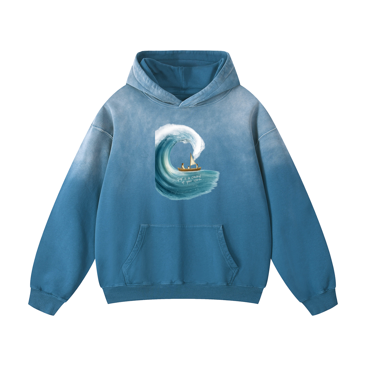 Heavyweight Sunfade Oversized Hoodie God is in control