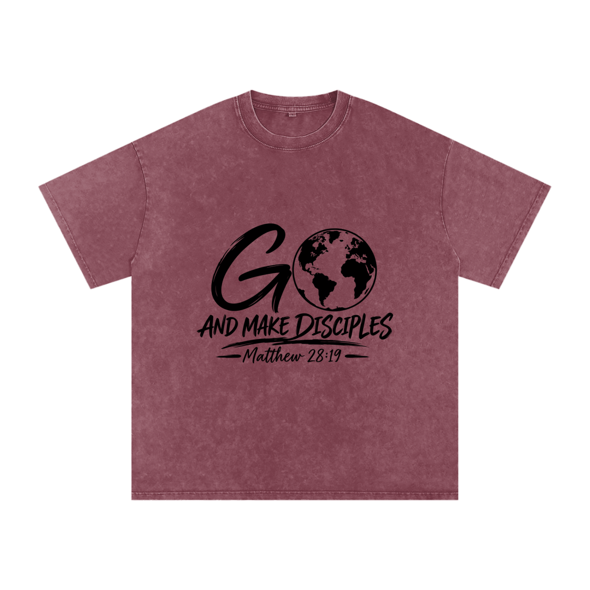 Snow Washed Oversized Cotton T-Shirt Go Make disciples