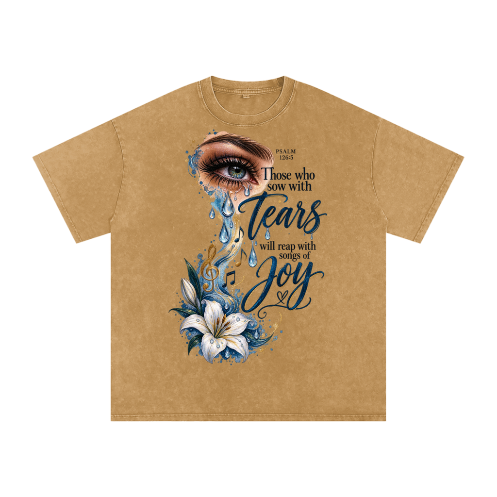 Snow Washed Oversized Cotton T-Shirt
