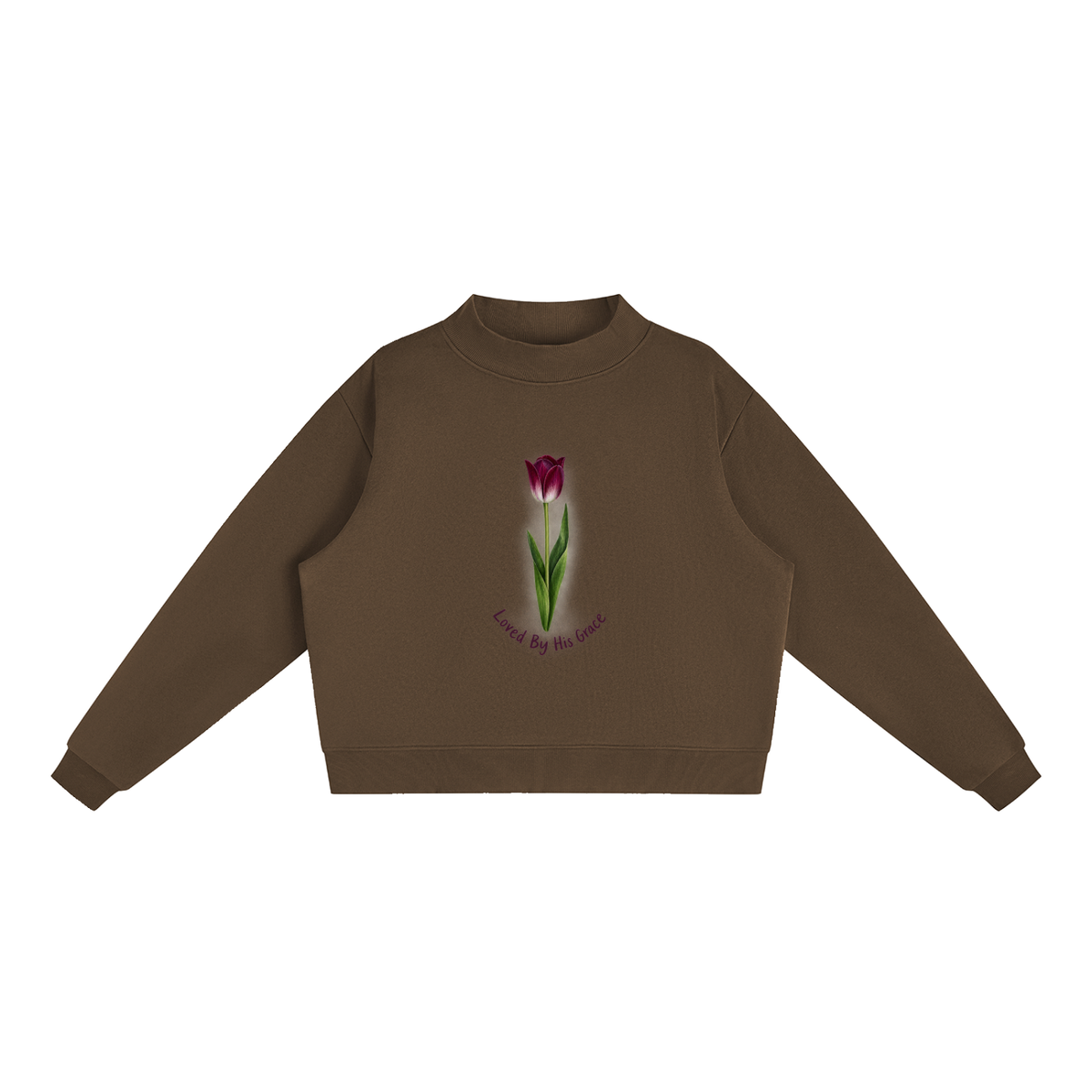 Essential Fleece Mock-Neck Crew Sweatshirt