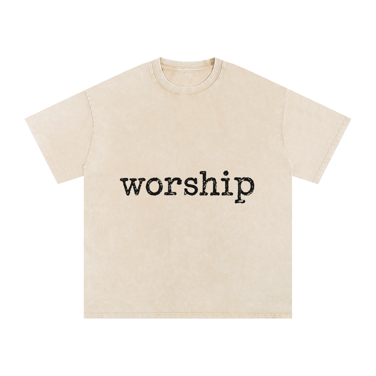 Snow Washed Oversized Cotton T-Shirt Worship