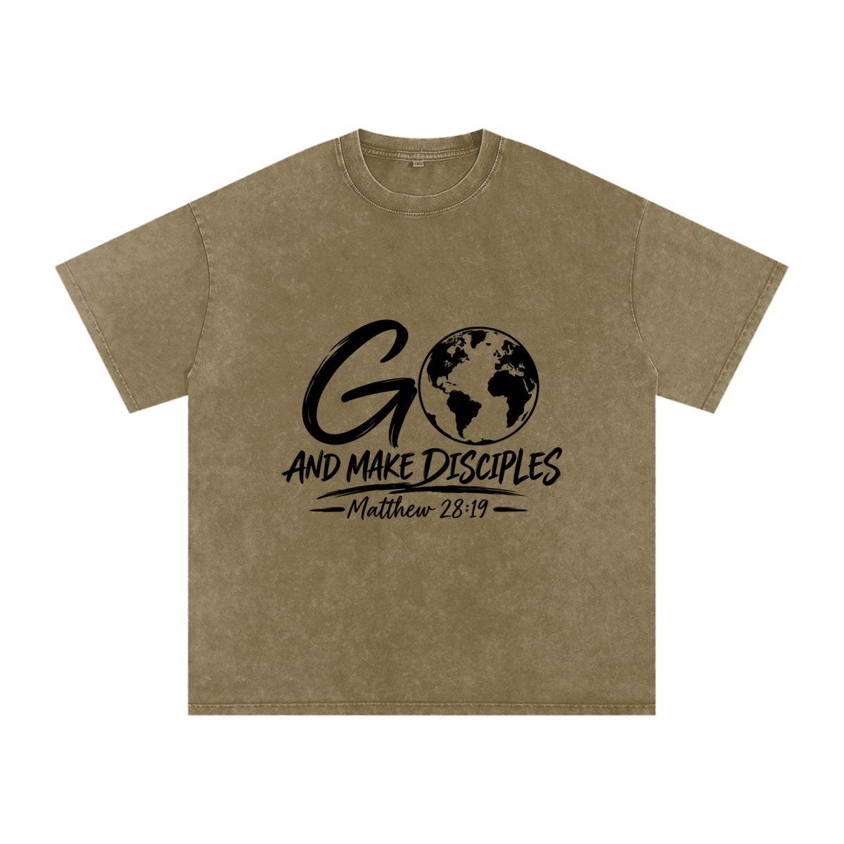 Snow Washed Oversized Cotton T-Shirt Go Make disciples