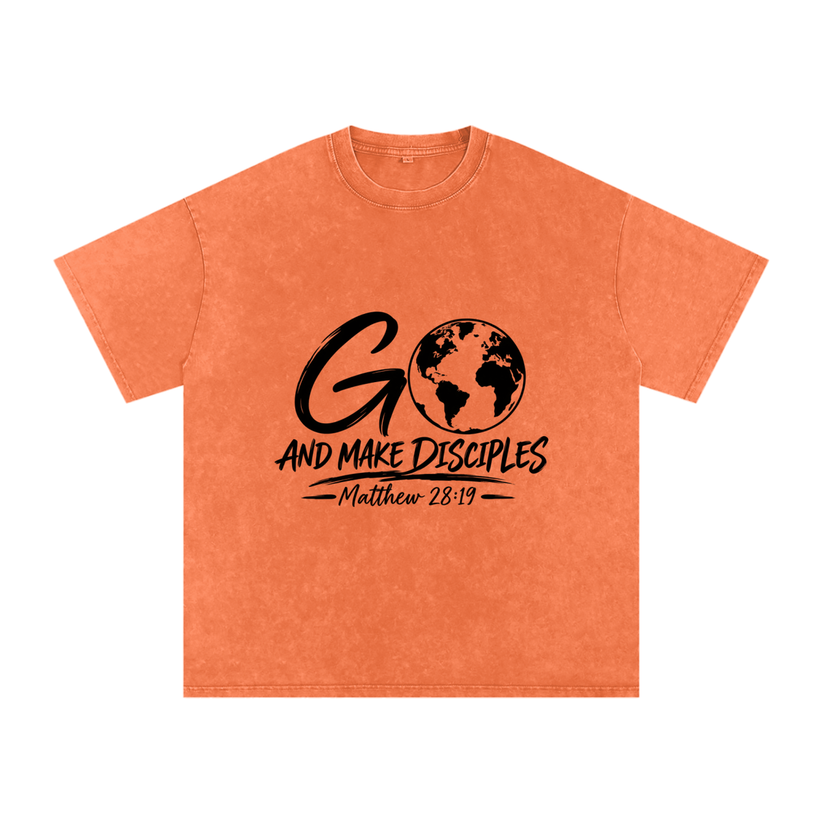 Snow Washed Oversized Cotton T-Shirt Go Make disciples