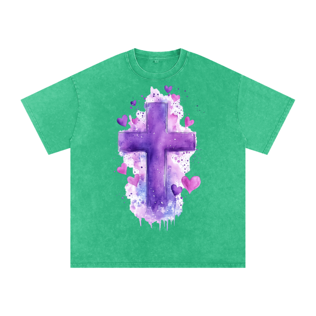 Snow Washed Oversized Cotton T-Shirt
